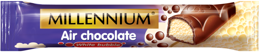 Mléčná a bílá čokoláda s bublinkami