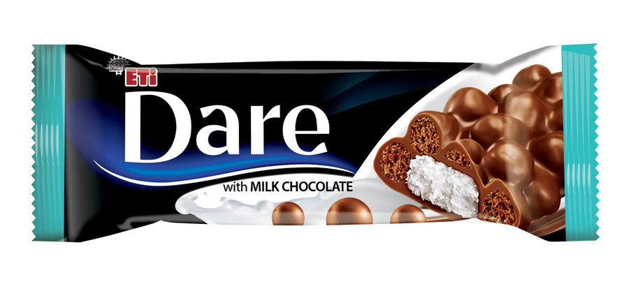 DARE kombinace mléčné čokolády, kokosu a rýžových křupinek