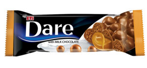 DARE kombinace mléčné čokolády, karamelu a rýžových křupinek